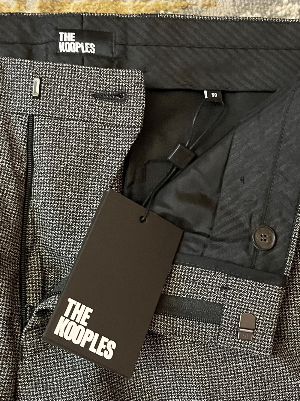 The Kooples Classic Black Gray Textured mens Dress Pants size 34x32 NEW - Picture 3 of 7